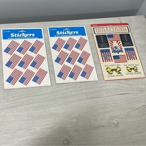 Three Sets of Sealed Patriotic Stickers - Eureka Flag & Desert Storm NEW SEALED